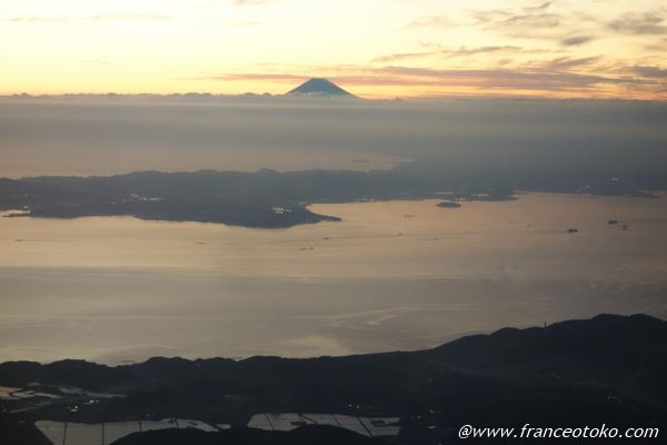 富士山　夕日
